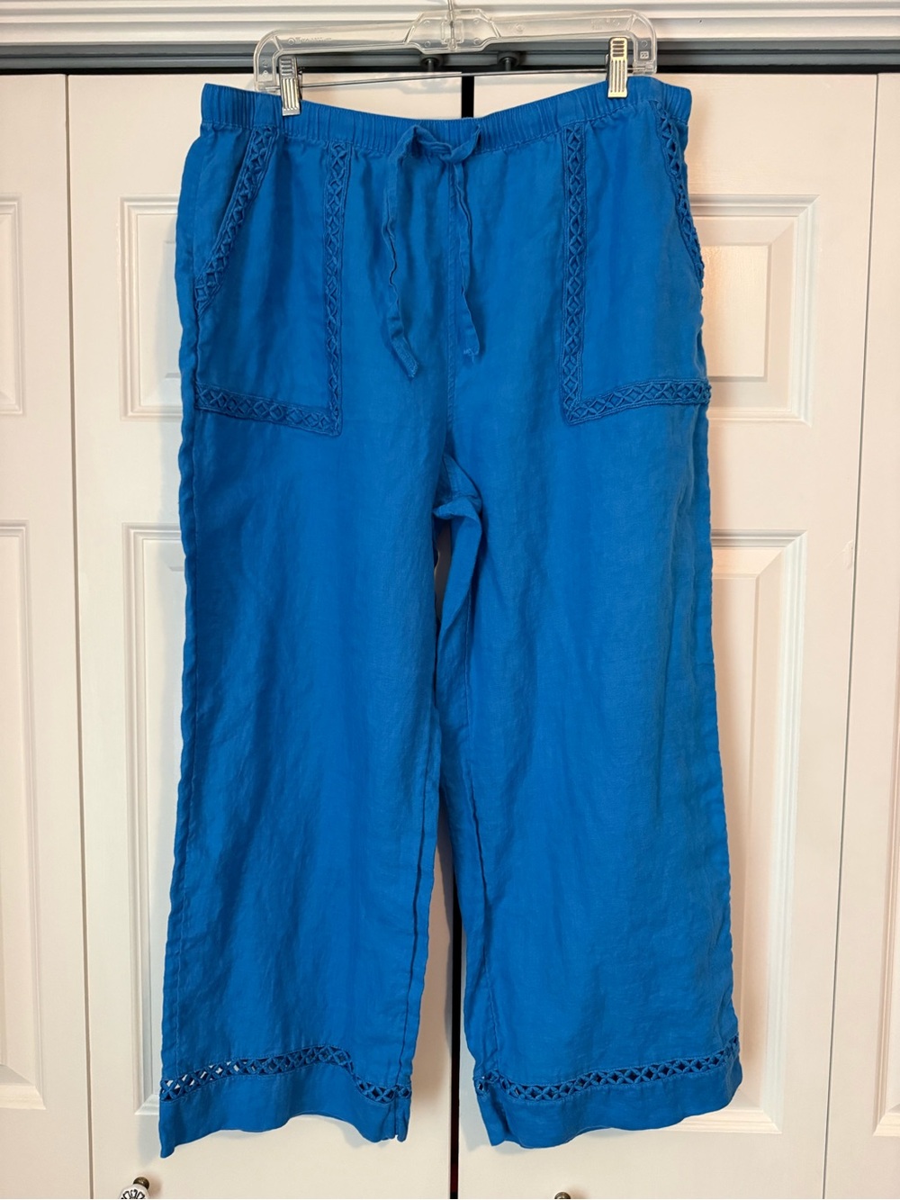 Joie Cobalt Blue Linen Pants with Drawstring Waist